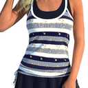 MODLILY Fake 2 in 1 Womens Tankini Bathing Suits, Moderate Coverage Two Piece Swimsuits, Tank Top with Skirts (XL)