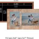 YESKAY 4x6 and 5x7 Collage Picture Frame - 2 Opening Picture Frames Rustic Brown Wood Frame with Real Glass,Display 4 by 6 and 5 by 7 Photo Frames Wall Decor or Tabletop 1 Pack