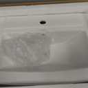 Sublime Rectangular Two-Piece Ceramic Pedestal Bathroom Sink in Glossy White with Overflow, Single Faucet Hole, Standard 1.75 in Drain, 24.2 Inches