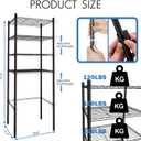 4-Tier Adjustable Mini Fridge Organizer Rack, Heavy-Duty Metal Storage Shelf for Over Mini Fridge, Microwave Stand for Dorm, Kitchen, Office