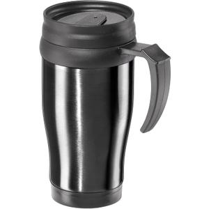 Oggi Commuter Travel Mug 14oz - Insulated Coffee Mug, Thermal Stainless Steel with Easy Grip Tumbler Handle - Black