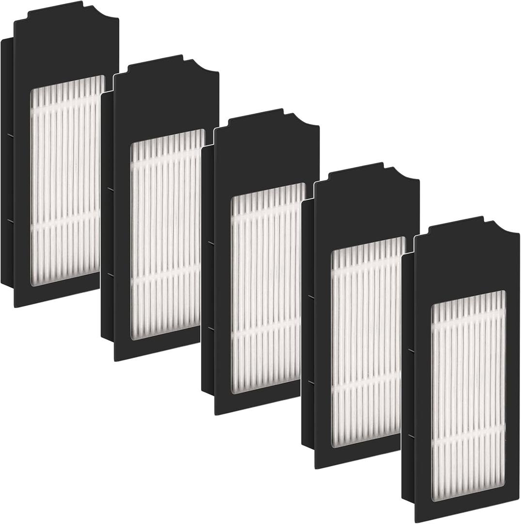 (5 Pack) N20 Plus HEPA Filter Compatible With ECOVACS DEEBOT N20 Plus/ N20 Pro Plus/ X1 Omni/ T10/ T10 Plus/ T10 Turbo/ T10 Omni, Robot Vacuum Filter Kit, Replacement Filters Accessories, Black
