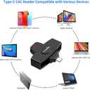 Type C CAC Reader, DOD Military USB C Common Access CAC Card Reader, Mini Portable USB Smartfold Type C Smart Card Reader SIM Card Reader Compatible with Windows, Mac OS
