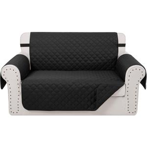 Luxshare Home Reversible Loveseat Sofa Covers Couch Cover Furniture Protector(Loveseat,Black/Black) (Loveseat-Oversized(54"))