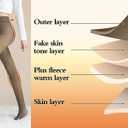 Fleece Lined Tights Women Thermal Leggings, Fake Translucent High Waisted Sheer Pantyhose, Winter Thick Warm Tights, Black, 220g / Fleece Lined (Black)