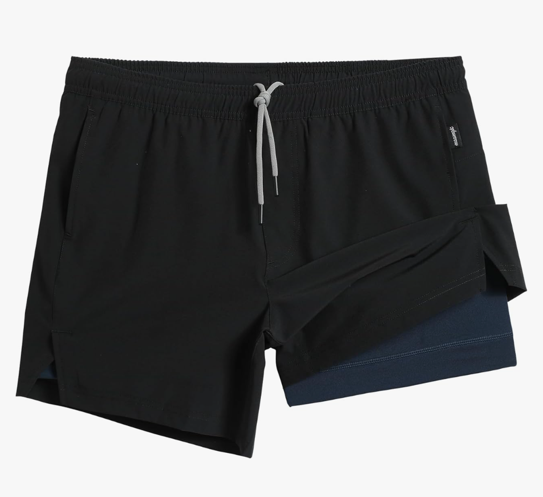 maamgic Mens 5" Gym Running Shorts for Men 2 in 1 Quick Dry Workout Athletic Shorts Size M