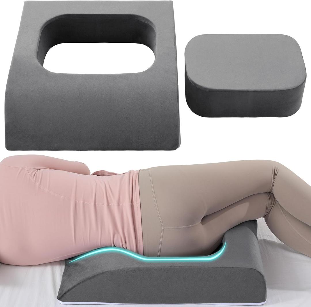 HOMBYS Refillable BBL Pillow After Surgery for Sleeping,High Density Foam Butt Pillow,Brazilian Butt Lift Pillow Post Surgery Recovery for Sleeping,BBL Chair with Hole,Multipurpose Floor Cushion,25x21