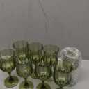 Plastic Wine Glasses Plastic Goblets Vintage Style Cordial Drinking Glasses for Valentines Day, Wedding Reception, Grand Event Party Supplies (12, New Green)