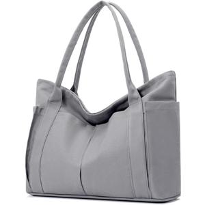 BAPHITY Large Canvas Tote Bag for Women With Pockets,Shoulder Bag Everyday Handbags for Work, Travel Essentials Carry On Bag