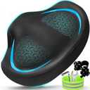 Noseless Bike Seat Cushion for Men & Women - Extra Padding & Comfort Wide Bicycle Seat, Oversized Comfortable Saddle for Peloton Bikes, Exercise Bikes, Electric Bikes, Cruiser Bikes (Blue)