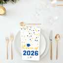 2026 Graduation Disposable Paper Napkins, Guest Dinner Hand Towels for College School Grad Class Congrats Celebration, Cocktail Party Decorations (80, Blue & Gold)