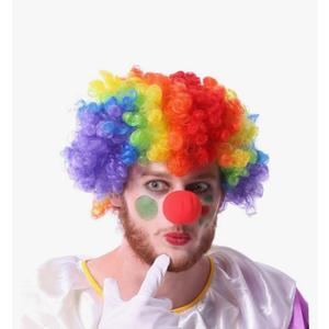 LIFKOME 3pcs Clown Costume Set Colorful Wig Clown Nose Gloves for Carnival Party Dress-up Fun Stage Halloween Costumes Creative Cosplay