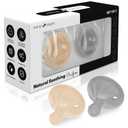 Comfortable Pacifiers 6-18 Months and Pacifiers 0-3 Months - Newborn Essentials Pacii - Soothing Breastfeeding Essentials (Pack of 2) (Light Beige and Grey)