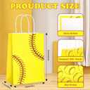 2 x 16 Pcs Softball Party Treat Bags,Softball Gift Bags,Softball Goodie Favor Treat Bags,Softball Treat Candy Bags with Handle,Softball Present Bags for Sport Softball Birthday Party Decorations Supplies