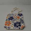 Large Tote Bag for Women, Floral Grocery Tote with Snap Thick Canvas Both Side Pattern, Gift Daily Use Shopping Travel Picnic