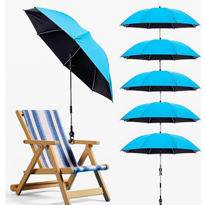 Sadnyy 6 Pcs Beach Chair Umbrella with Universal Clamp
360° Adjustable Clip on Umbrellas 42" UPF 50+ Portable Sun Shade for Beach Chair Patio Camping Wheelchair Stroller Golf Cart