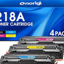 Onorigi 218A Toner Cartridges 3Pack (NO CHIP) Compatible with HP 218A 218X Toner Cartridges Set W2180A W2181A W2182A W2183A Toner Cartridge Use for Pro 3201dw MFP 3301cdw 3301fdw 3301sdw Printers