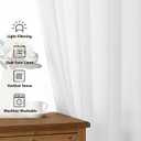 Chyhomenyc White Curtains 84 Inches Long 2 Panels Set, Light Filtering Faux Linen Textured Soft Airy Window Curtains for Living Room Bedroom, Thick Modern Privacy Grommet Drapes, 50Wx84L, 2PCS