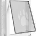 CEESC Dog Door for Pets Up to 45 lb, Weatherproof Pet Door for Cats and Dogs, Durable, Snap-in Closing Panel Included, Suitable for Interior and Exterior Doors(Medium White)