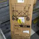 Collapsible Canopy Wagon, Foldable Wagon Stroller with 330LBS, Heavy Duty Cart with Shock-Absorbing Wheels, Adjustable Push Pulling Handles for Camping, Garden, Sports, Shopping, Black