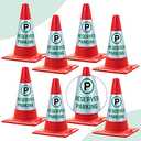 Oudain 7 Pack Reserved Parking Cone Sleeve Bright Reflective Reserved Sign 360° High Visible Message Sleeve Reserved Parking Signs for Traffic Safety Cone Driveway Road Commercial Residential Area