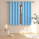 UPOPO Sky Blue Curtains 54 inches Long Nurdery Kids Boys Room Darkening Window Curtain Panels Bedroom Living Room Grommet Top Thermal Insulated Drapes Kitchen Bathroom Basement 2 Panels 52"x54"
