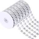 6 Rolls 11 Yards Homecoming Mum Ribbon 7/8" W Football Satin Ribbon Roll for Gift Wrapping Homecoming Mum Supplies for DIY Homecoming Chrysanthemum Party Decor(Sliver)