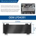 Transmission Cooler 40,000 GVW Trans Cooler Low Pressure Drop LPD47391 with Mounting Hardware 47391 Black