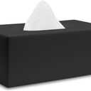Matte Black Tissue Box Cover Rectangular, Facial Tissue Dispenser for Bathroom, Kitchen, Bedroom, Office, Hotel, Restaurant, Countertop, Nightstand, Car, and Desk