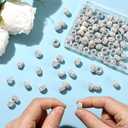 PONABEADIY 1 Box 35PCS European Rhinestone Beads Large Hole AB Color Diamond Hair Crystal Fairy Wand Clay Glitter Rondelle Spacer Charms Bead Bulk for Jewelry Making Pens Bracelets DIY Craft Supplies