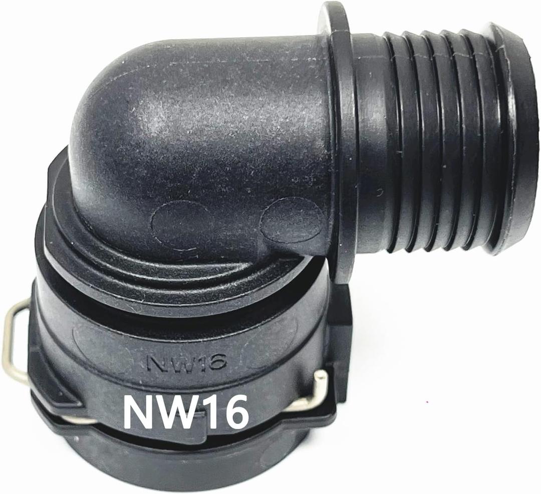 2 x NW16 Coolant Hose Connector,Engine Radiator & Heater Pipe Fitting,90° Elbow, 0.87 Inch to 0.96 Inch