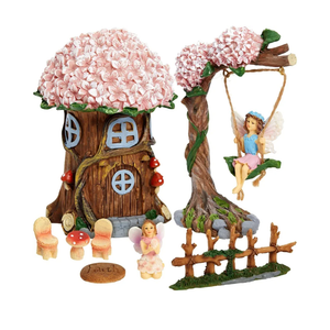 Juvale 8 Piece Miniature Fairy Garden Accessories Outdoor Decor Figurines Kit for Kids, Mini Whimsical Ornaments and Decorations for Patio, House, Garden, Desk, Yard Supplies