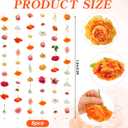 XunYee 6 Pcs 35.4 ft Flower Garlands Artificial Wildflower Vines Floral Hanging Backdrop Fake Flower Garlands Faux Silk Wildflower Vine for Wedding Bridal Shower Home Garden Wall Arch Decor(Rose)