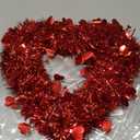 CCINEE 3 Pack Prelit Valentine's Day Heart Shaped Wreath With Lights - Red Tinsel Wreath With Foil Heart - Lighted Hanging Valentines Decoration for Front Door, Wall, Indoor, Outdoor Party Favor