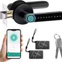 MINIA Fingerprint Door Knob, Smart Door Lock, Smart Door Knob with Handle, Keyless Entry Door Lock, Fingerprint Door Handle for Bedroom,Office, Apartment, Biometric Door Knob, Thumbprint Door Knob