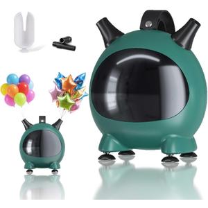 Balloon Pump Electric, Portable Balloons Inflator Air Pump Dual Nozzle, 110V Small Electric Balloons Blower Machine Corded, 600W for Latex Foil Balloon Arch Garland Party Decorations Supplies, Dark Green