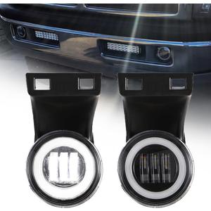 DRFG LED Fog Lights with DRL for Dodge Ram 1994 1995 1996 1997 1998 1999 2000 2001 2002 Dodge Ram 1500 2500 3500 SUPER DUTY OEM Bumper Driving Fog Lamp Kit
