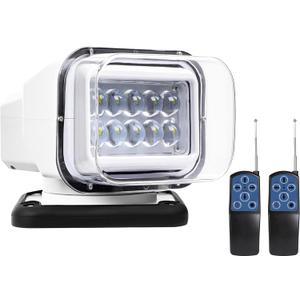 Remote Control Marine LED Searchlight for Boat Truck, 12V 24V 8 Inch Hunting Search Spotlight with 360 Rotating, Waterproof 50W 5000lm LED Spot Light for Off-Road, ATV, SUV, 6 Strong Magnets Built-in