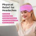 Headache Ice Pack Head Wrap for Migraines Reusable Gel Forehead Ice Pack for Injuries Cold Pack Head Ice Therapy Wrap for Headache Relief Fever Tension Sinus Pain Chemo Head Injuries Stress(Hot Pink)
