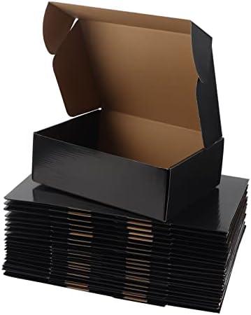 Hoikwo Medium Shipping Boxes for Mailing Shipping Packaging, Corrugated Cardboard Boxes for Packaging Small Business, (Black, 12x9x4-20 Pack)