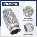 2 x Exhaust Flex Pipe Stainless Steel Braid 3"Inch x 6"Inch w/Ends 8"Inch OAL