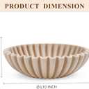Large Decorative Bowl, Modern Handicraft Bowls for Home Decor, Decorative Fruit Bowl for Kitchen Counter, Ruffle Decor, Stylish Key Bowl for Entry Table, Artificial Stone Beige