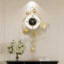 Wall Clock, Large Gold Wall Clock for Living Room DecorUnique Office Clocks Battery OperatedOversized Modern Wall Art for Bedroom,Farmhouse,Office Wall Decor 17.7 X 28.3 Inches