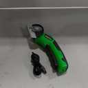Cardboard Cutter, Rechargeable Cordless Electric Scissors, 4V Upgrade Motor Electric Box Cutter with 2 Blades, Safety Lock & LED Light, Powerful Cutting for Cardboard Box, Plastic, Leather (Green)