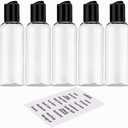 DNSEN 5 Pack 3.4 oz Travel Bottles for Toiletries TSA Approved Leakproof Plastic Empty Travel Size Bottles Containers with Labels