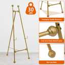 Metal Easel Stand with Chain Support for Mirror,58 Inch Iron Adjustable Arts & Crafts Easels,Floor Easels for Display Wedding Sign(Gold)