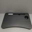 Zapuno Laptop Lap Desk, Foldable Laptop Table Tray with 4 USB Ports Storage Drawer and Cup Holder, Lap Bed Desk Notebook Stand Laptray Portable Standing Table for Bed Couch Floor, Blackgold 