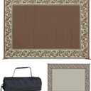 Stylish Camping RA7 9-Feet x 12-Feet Classical Reversible RV Patio Mat (Brown/Beige)