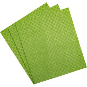 Reusable Multi-Purpose Cloths: Paper Towel Alternative, Absorbent, Quick Drying, Lint-Free, 3 Count, Green, Cotton/50%, Viscose/50%