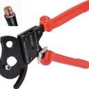 VEVOR Ratcheting Cable Cutter, Spring Steel Blades with PVC-Coated Handles, Quick-Release Button, Heavy Duty Ratchet Cable Wire Cutter for Cutting Copper & Aluminum Cables Up to 600 MCM / 300 mm